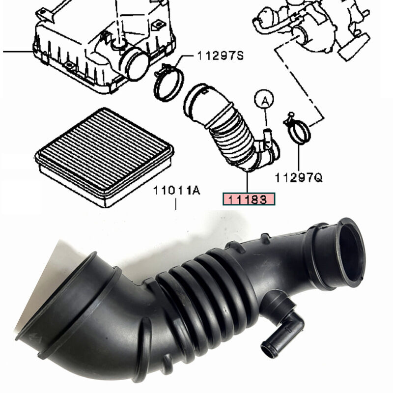 MN171012 is applicable to the Mitsubishi 05-22 Pajero Sport engine with 4D56 cylinder, for the air pipe from 2008 to 2021.